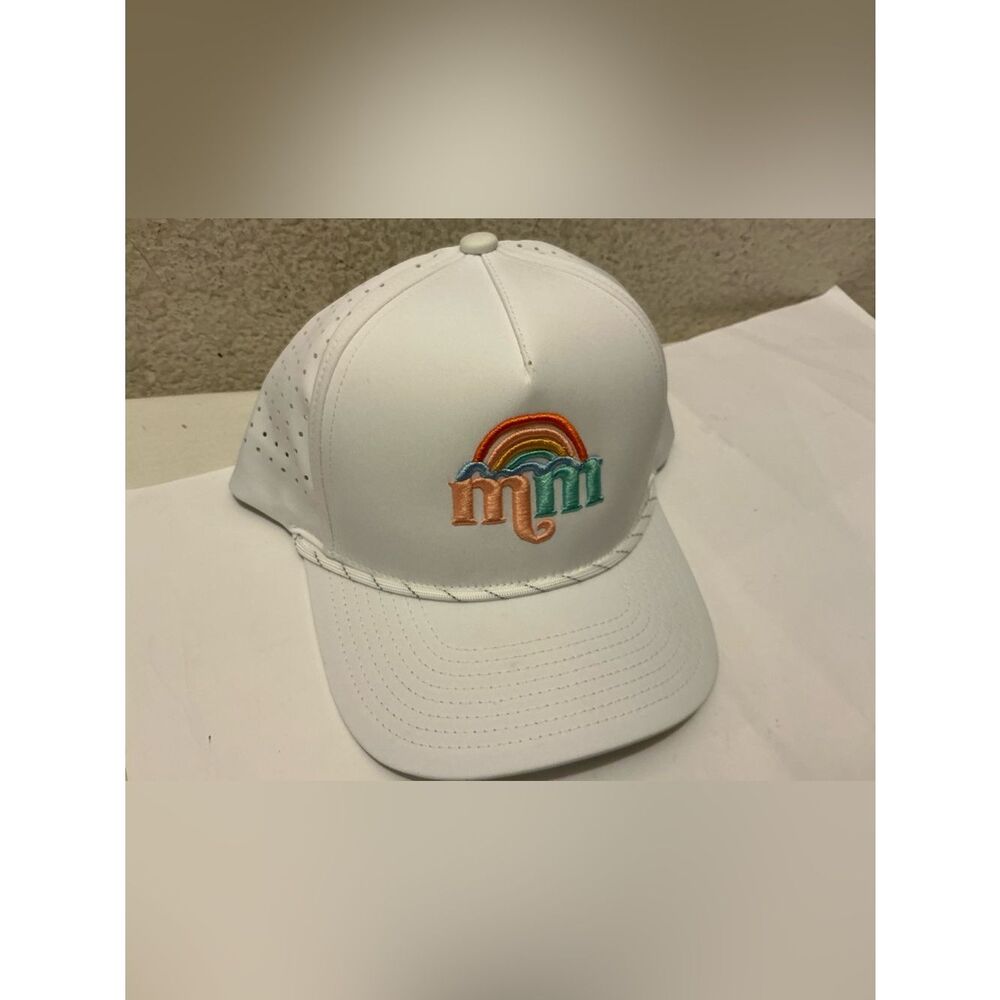White Rainbow Embroidered Men's Cap